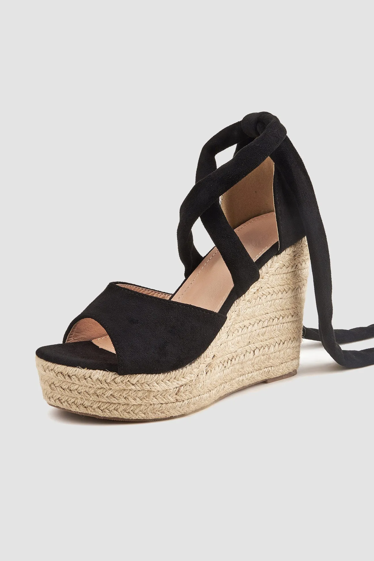 Amozae-Espadrille Platform Lace-Up Heel Sandals