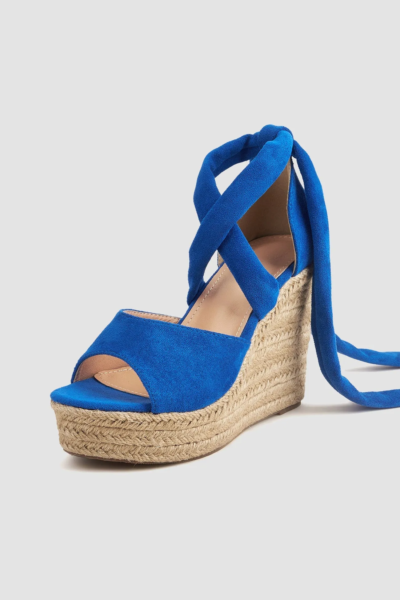 Amozae-Espadrille Platform Lace-Up Heel Sandals