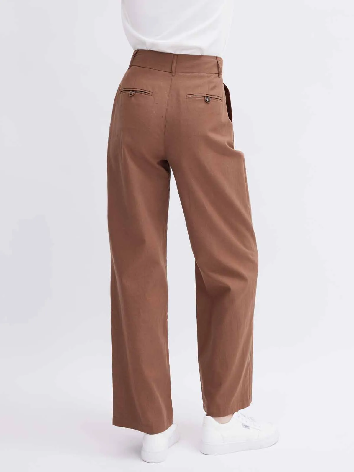 ASOBIO High-Waist Wide-Leg Casual Trousers