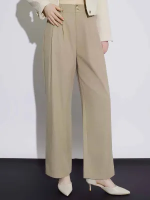 ASOBIO High-Waist Wide-Leg Casual Trousers