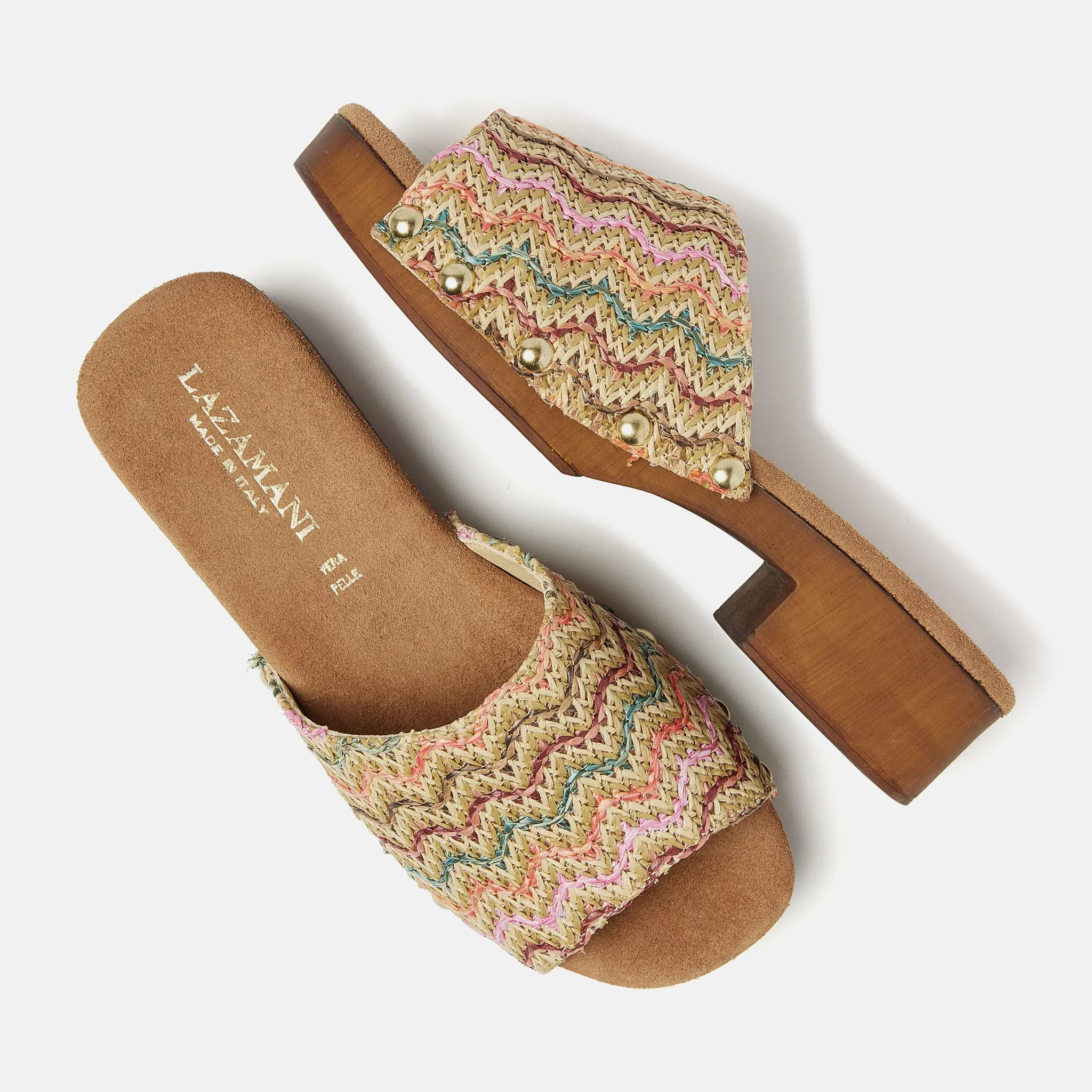 Bella Raffia Dames Clogs Multi