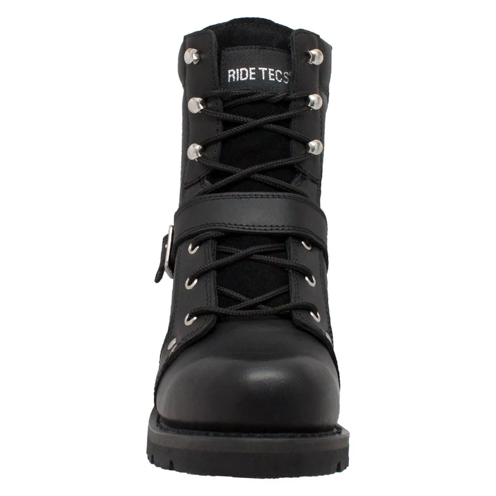 Buckle Boot - Men's 8" Ride Tecs Black Biker Boot