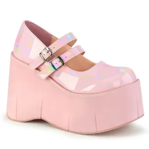 Demonia KERA-08 | Baby Pink Hologram Mary Janes