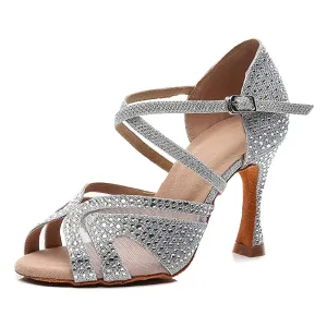 Diamante Dance Shoes Silver Ballroom Dance Shoes