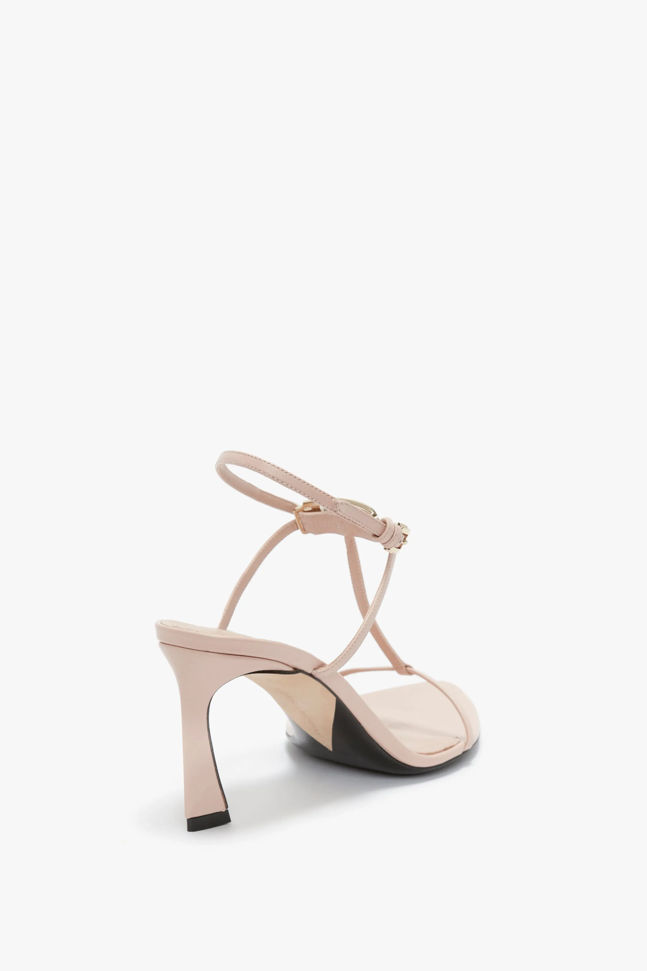 Frame Detail Sandal In Nude Leather