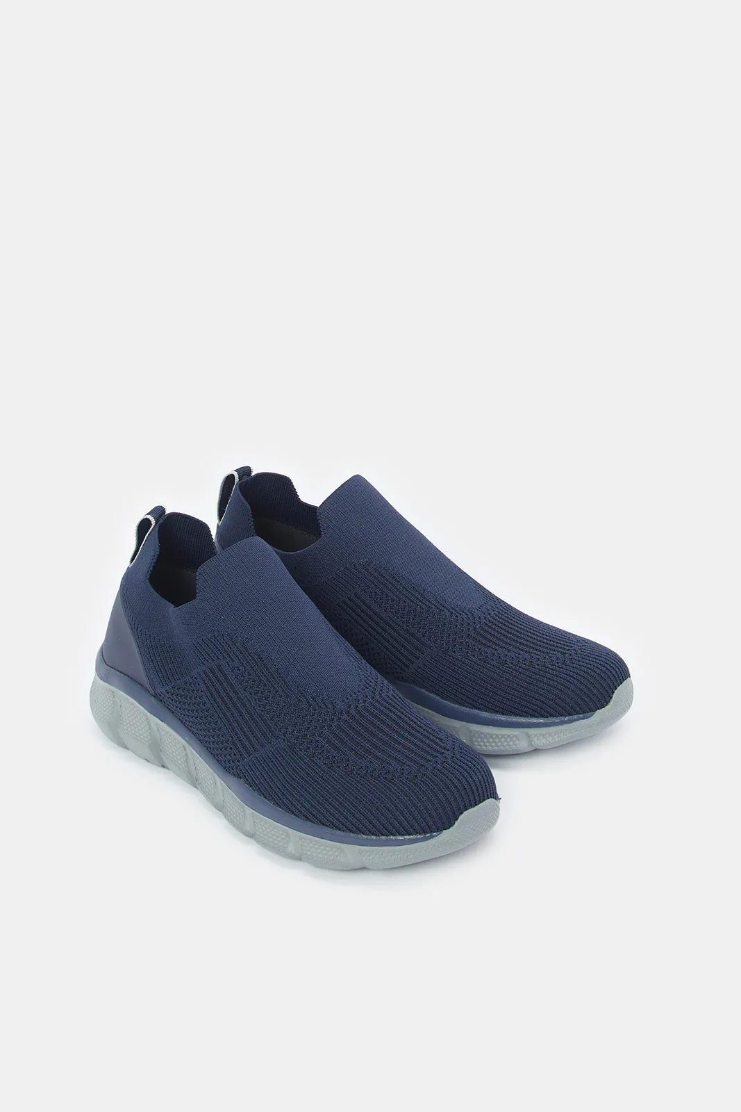 Men Navy Kint Slip On Shoes