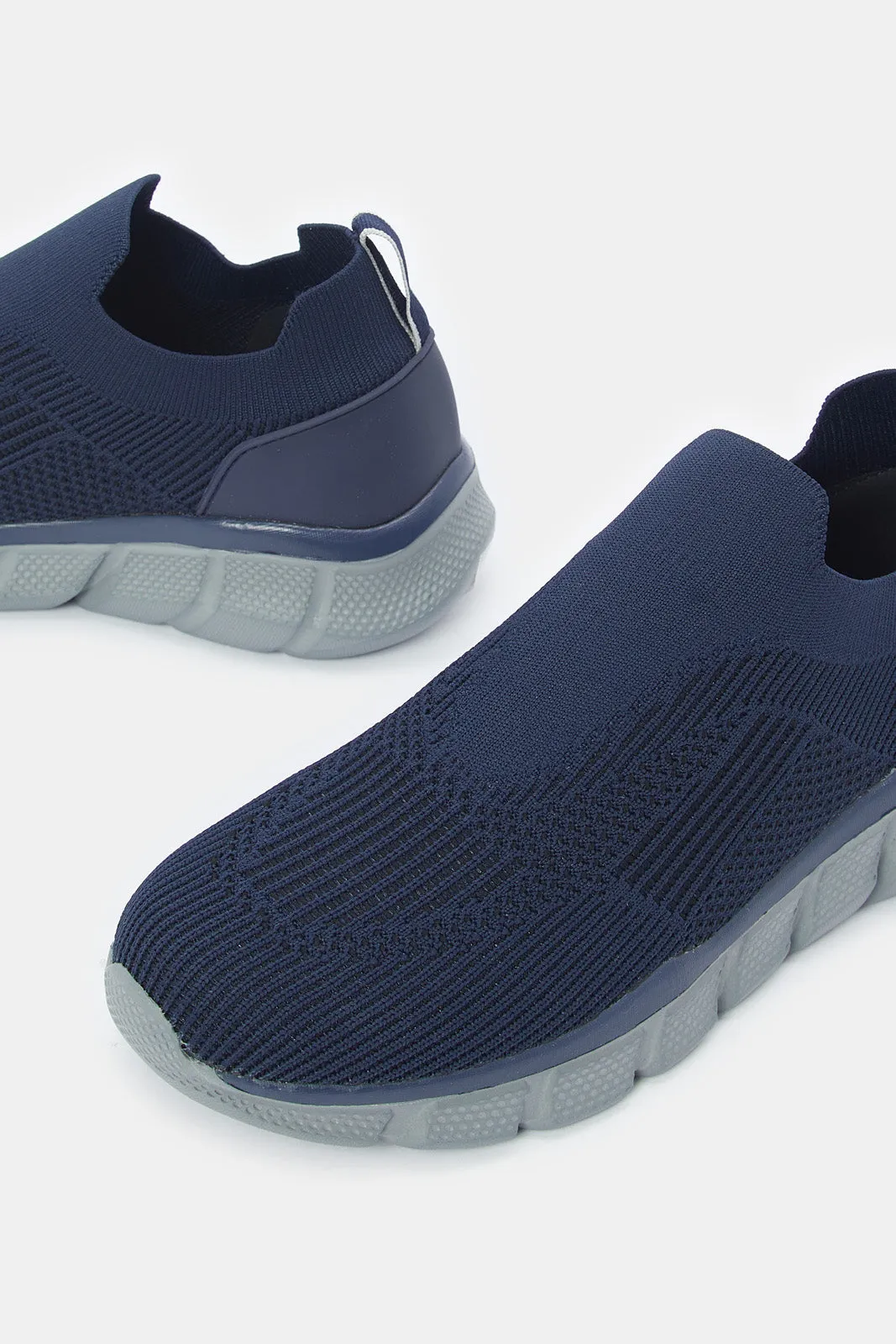 Men Navy Kint Slip On Shoes