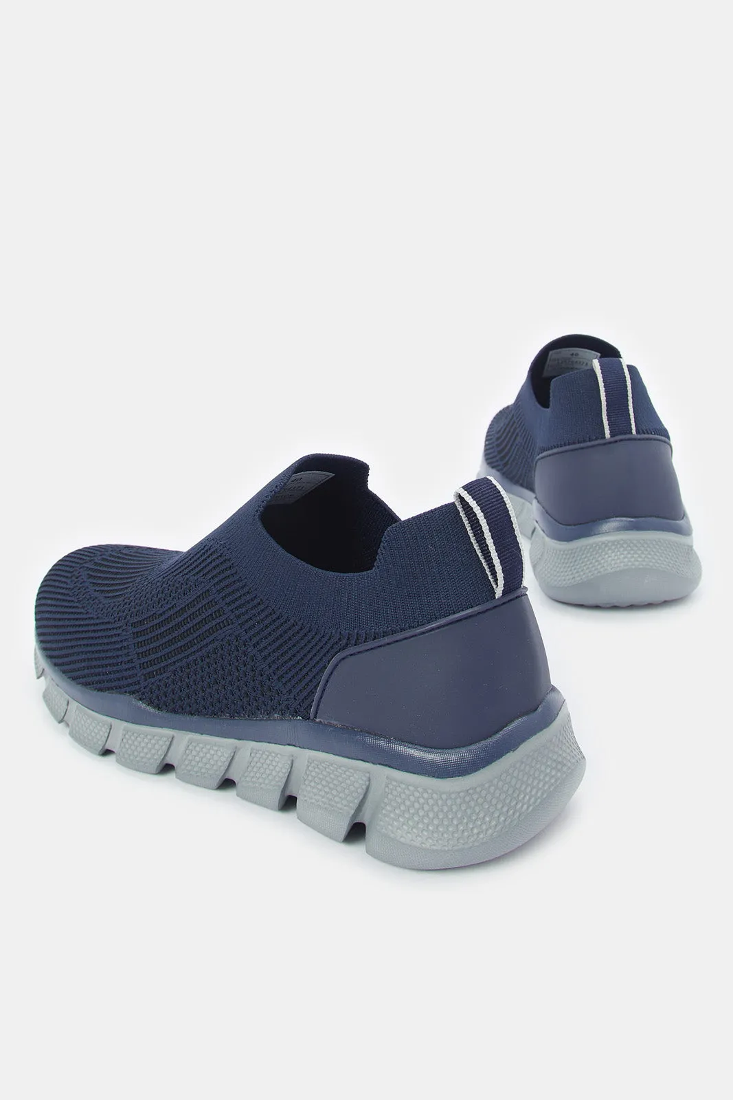 Men Navy Kint Slip On Shoes