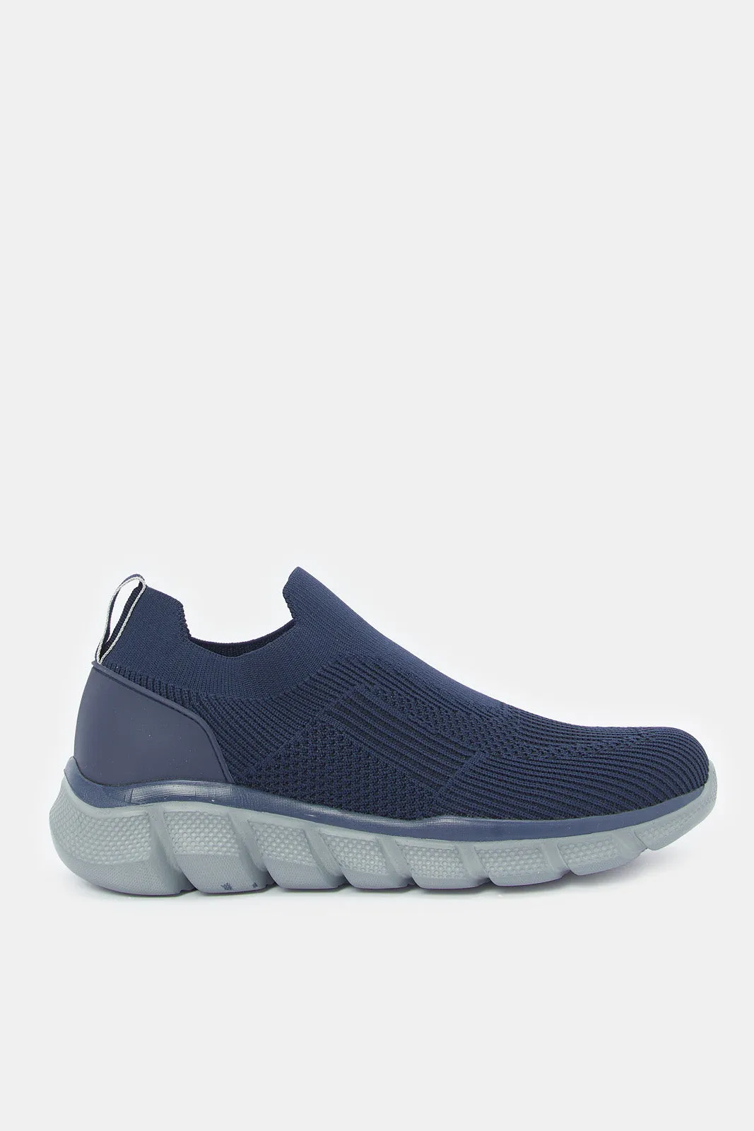 Men Navy Kint Slip On Shoes