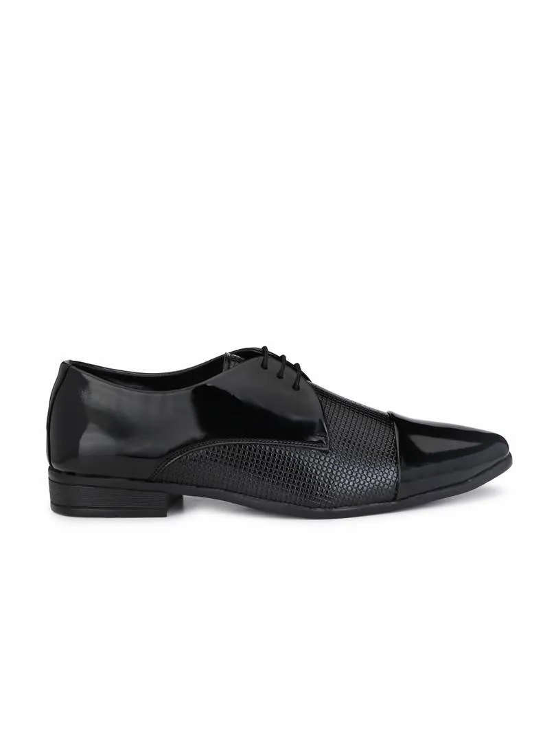 Men's Black Synthetic Leather Slip on Party Formal Shoe