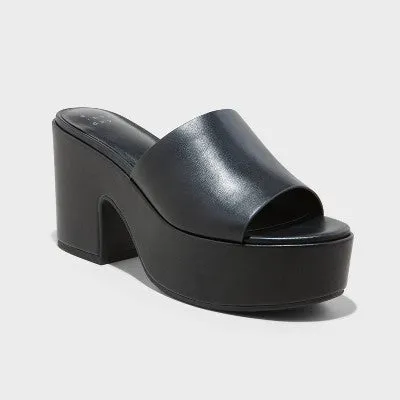 New - Women's Ricky Platform Heels - A New Day Black 10W