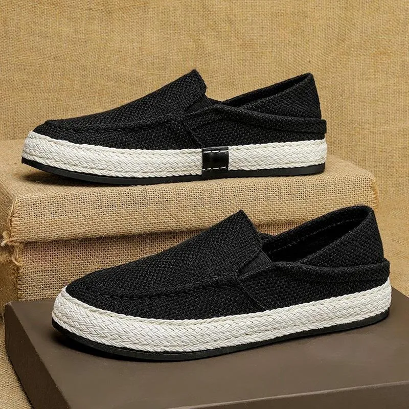 Summer casual linen shoes men's lazy trendy shoes 2023