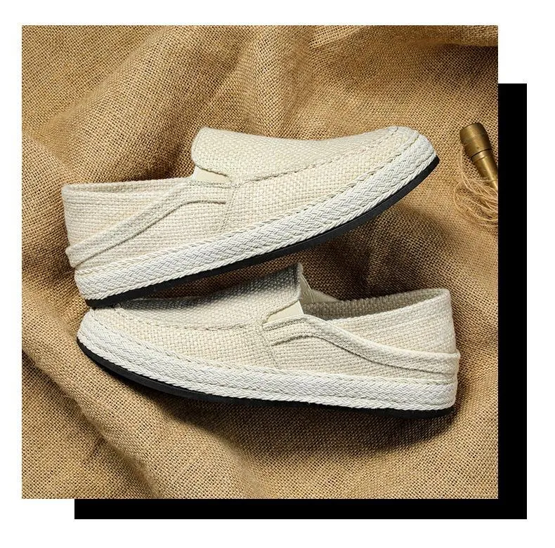 Summer casual linen shoes men's lazy trendy shoes 2023