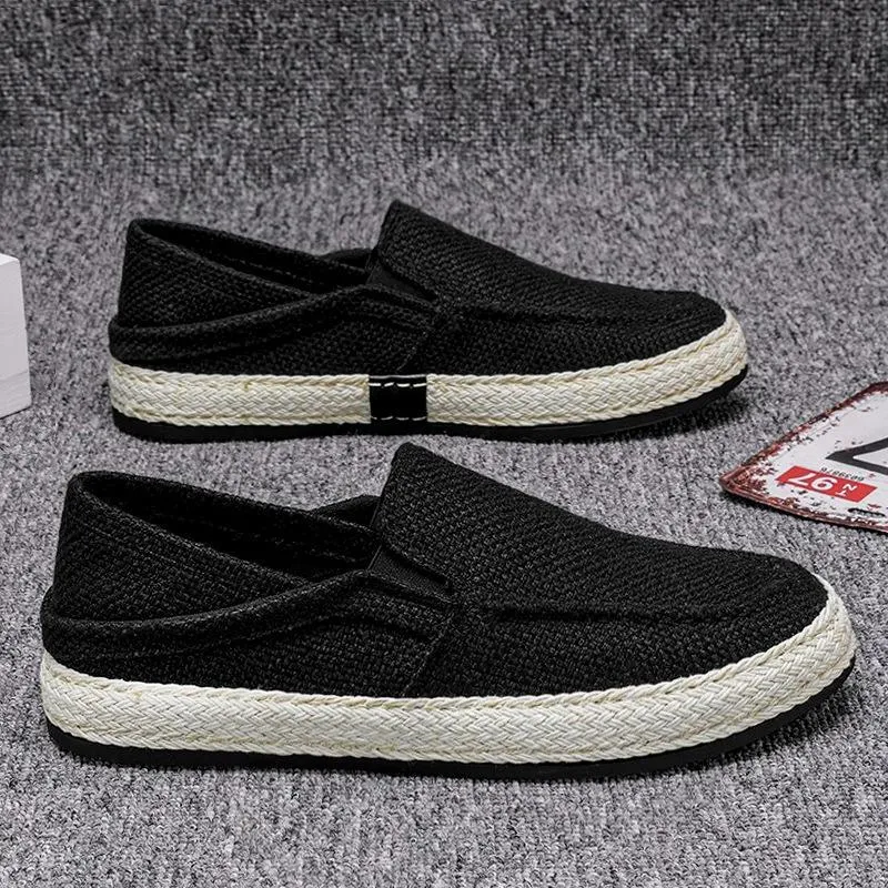 Summer casual linen shoes men's lazy trendy shoes 2023