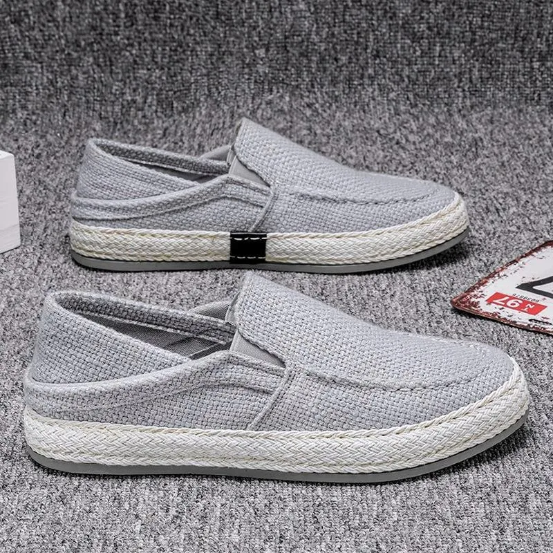 Summer casual linen shoes men's lazy trendy shoes 2023