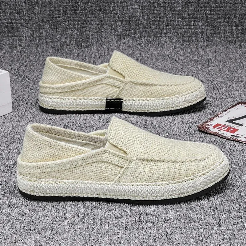 Summer casual linen shoes men's lazy trendy shoes 2023