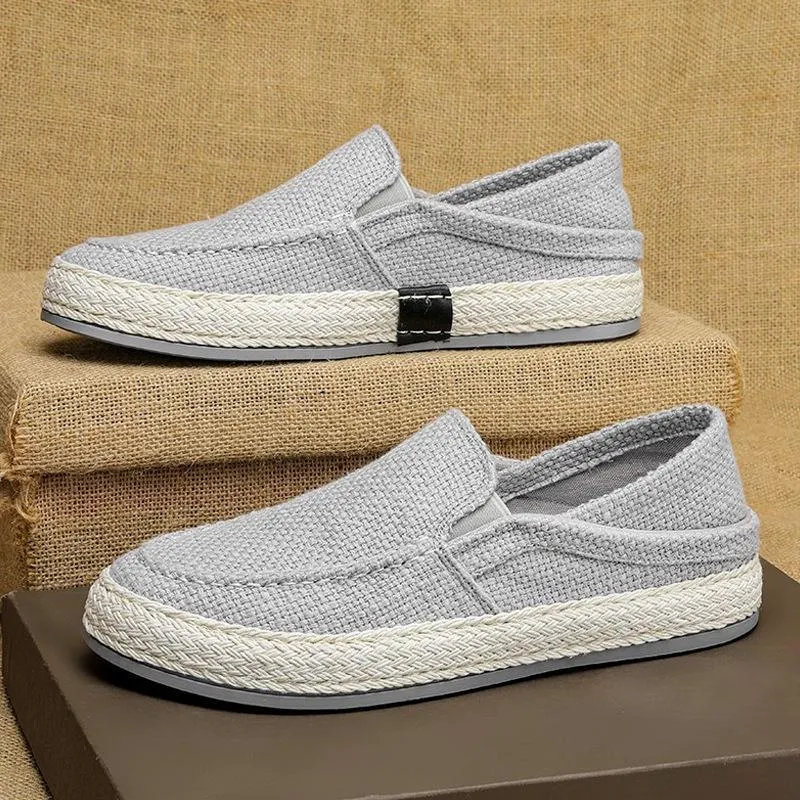 Summer casual linen shoes men's lazy trendy shoes 2023