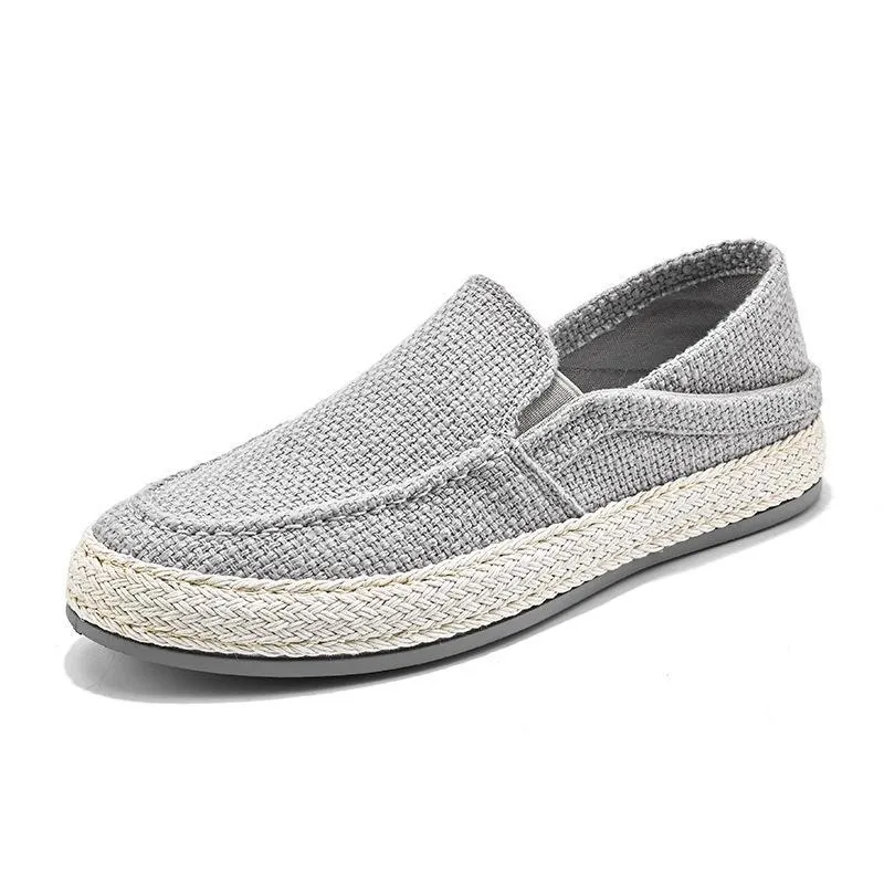 Summer casual linen shoes men's lazy trendy shoes 2023