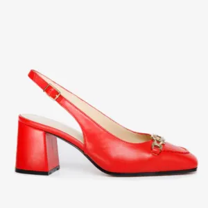 The Potomac Red Leather Slingback Women Sandal