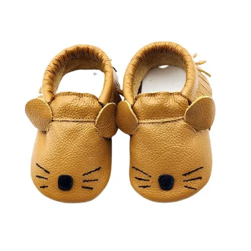 Unisex Soft Cow Leather Moccasins Cool Shoes For Kids