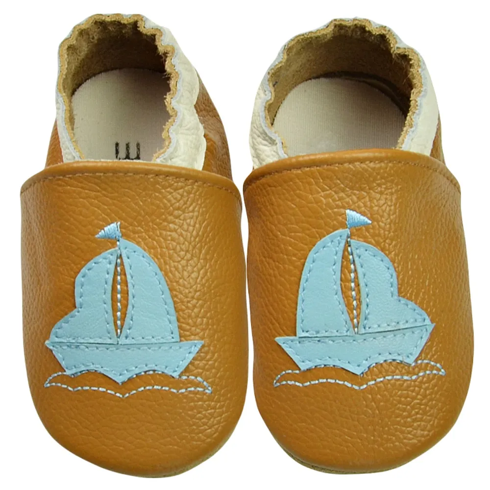 Unisex Soft Cow Leather Moccasins Cool Shoes For Kids